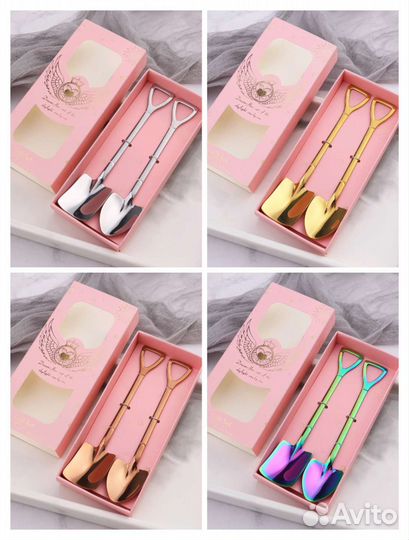 Набор десертных ложек Лопатка в подарочной коробке