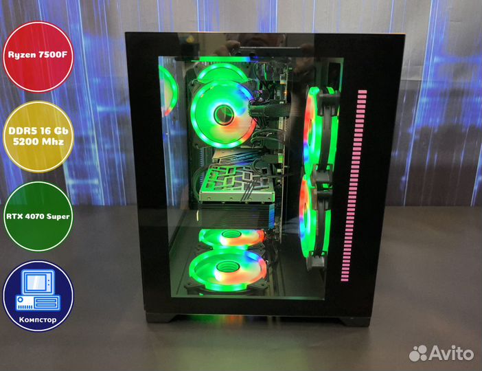Собранный компьютер AMD7500F-RTX4070SUP-16DDR5-LVO4367