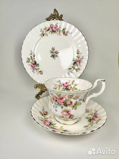Винтажное трио Royal Albert. Moss Rose, Англия