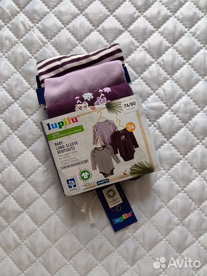 Новый комплект боди с длинным рукавом 3 шт