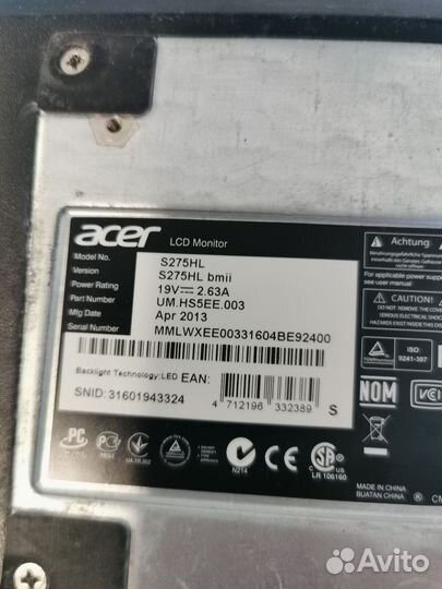 Монитор acer