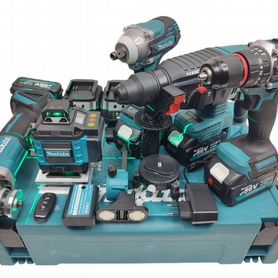 Набор инструмента Makita 5в1 + нивелир 4 бат 2зу