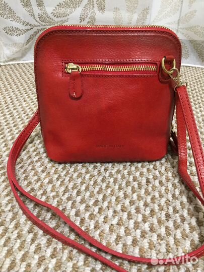 Сумка натуральная кожа красная Pratezi