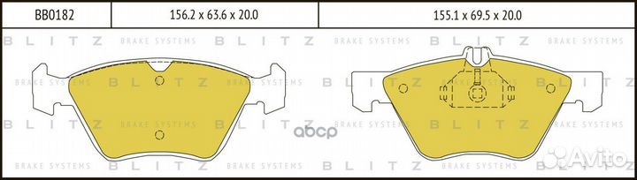 Колодки тормозные дисковые передние перед B