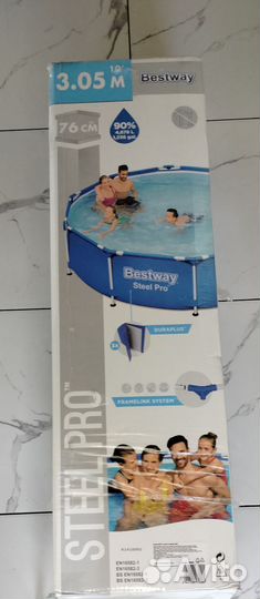 Каркасный бассейн бу 305 на 76