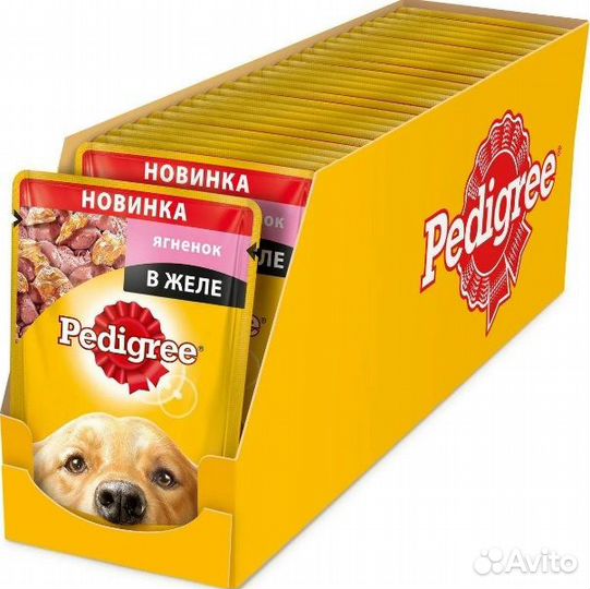 Влажный корм для собак pedigree и cesar