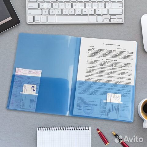 Папка-уголок с 2 карманами brauberg