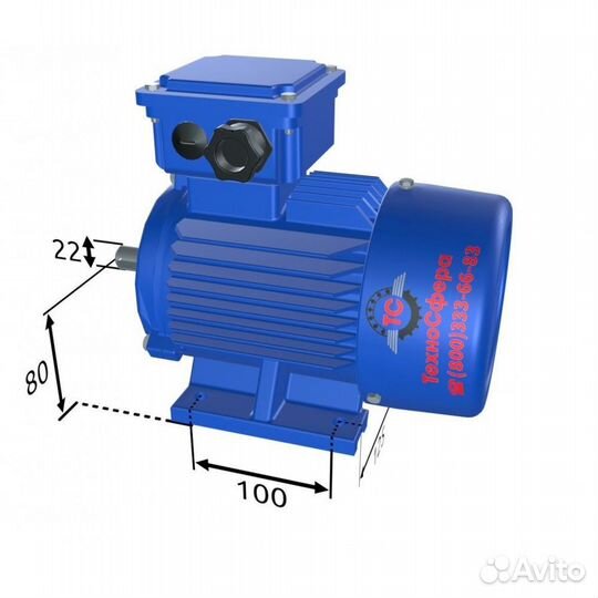 Электродвигатель аир 80В2 (2,2кВт/3000об.мин)