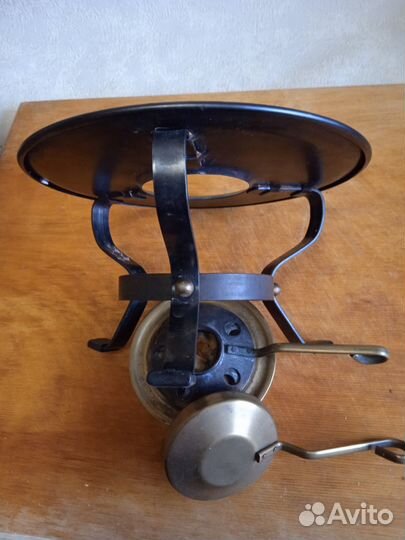 Антик медный ковш на подставке - фондю