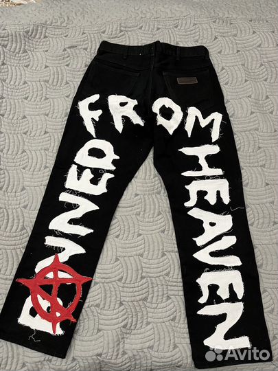 Кастомные джинсы banned from heaven