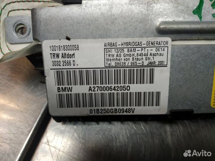 Подушка безопасности шторка задняя правая Bmw