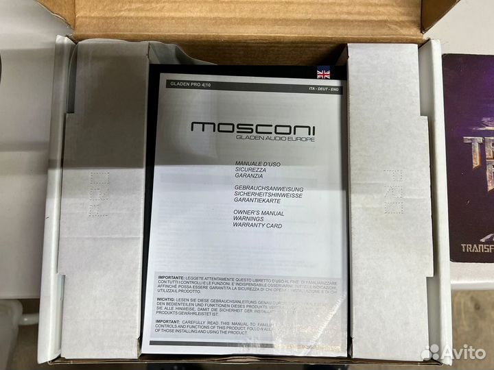 Mosconi Gladen Pro 4 10 усилитель 4х канальный AB