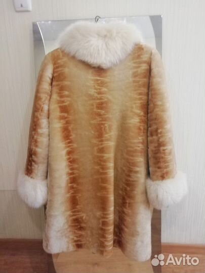 Шуба мутон бежевая 48-50