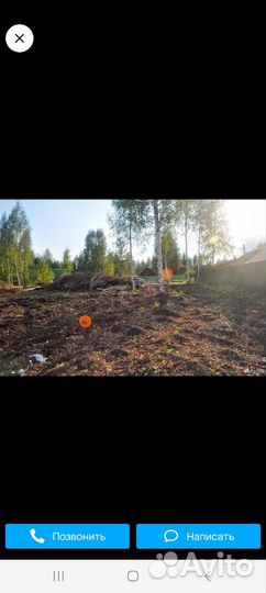 Очистка участка от кустарника, дерев,вывоз мусора