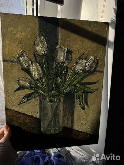 Тюльпаны картина маслом на холсте