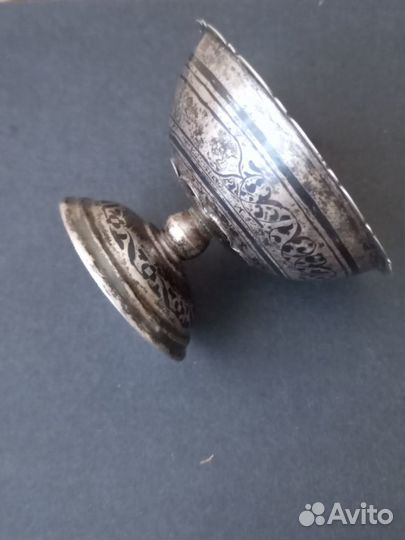 Серебряная розетка, винтаж, 875 пробы