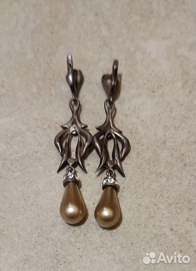 Винтажные серьги и подвеска
