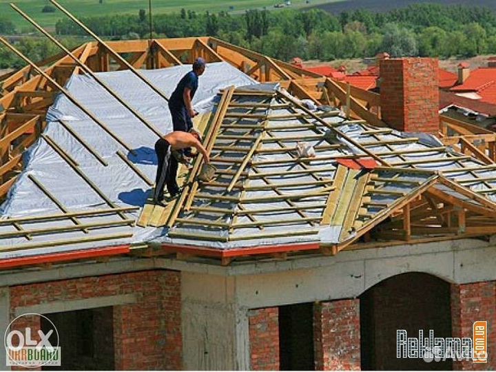 Монтаж кровли (металлочерепица, профнастил и т. д