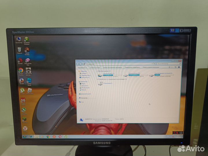 Компьютер для учёбы и игр с монитором
