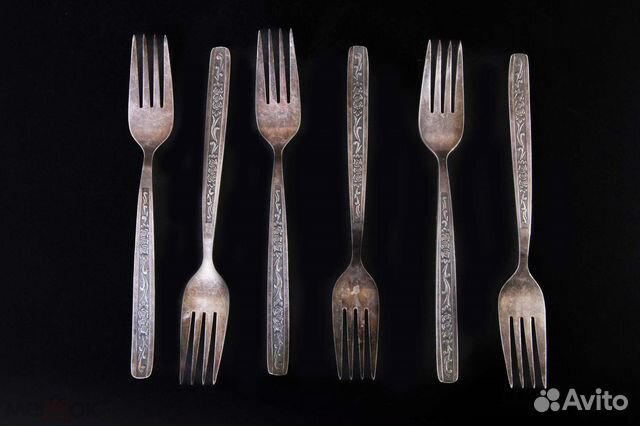 Вилки столовые 19,5 см мельхиор СССР 6 штук
