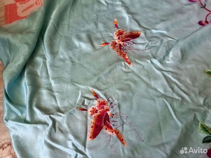 Покрывало шелк старинное Китай