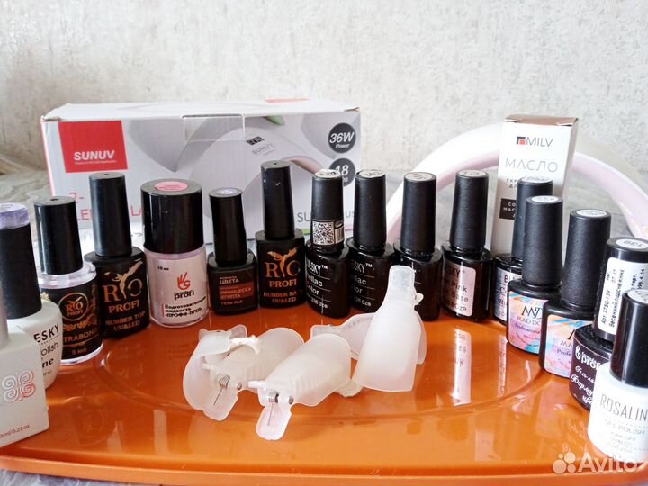 Лампа LED/UV + всё для маникюра