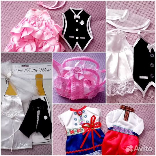 Свадебные украшения на бутылки