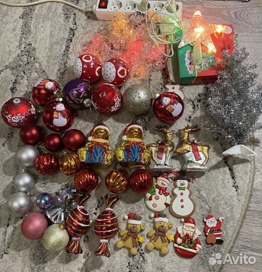 Новогодние игрушки,Елочные игрушки, гирлянда