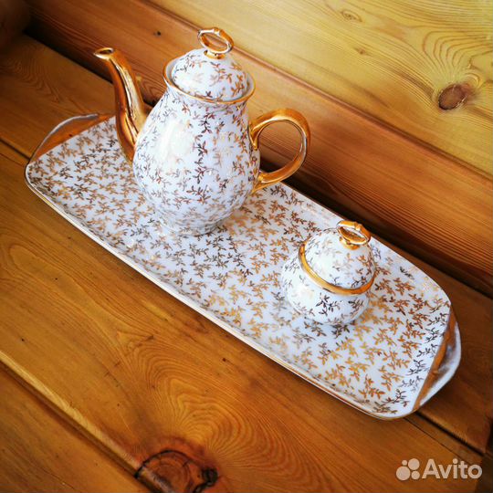 Сервиз кофейный раритет позолота Греция