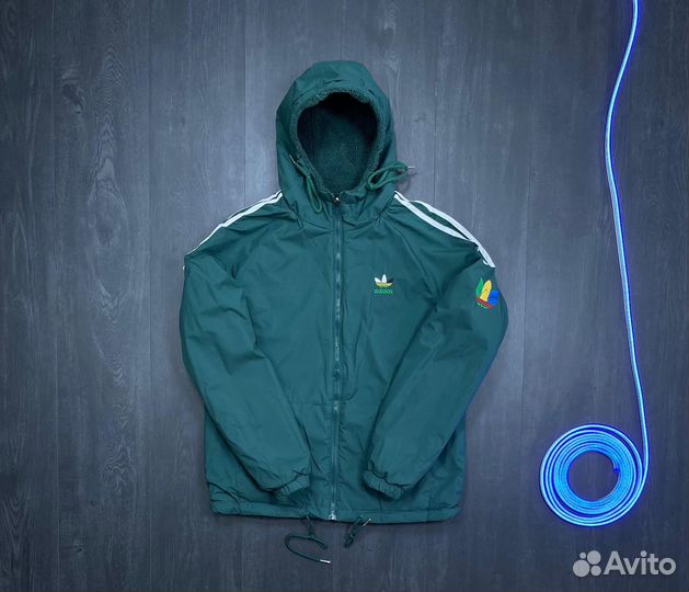 Куртка Adidas барашка двухсторонняя ретро 2024