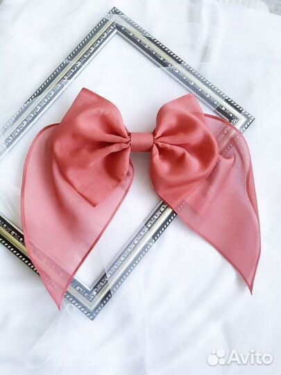 Большой бант на заколке для волос, свадебный бант