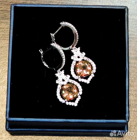 Серьги серебро 925 пробы с султанитом