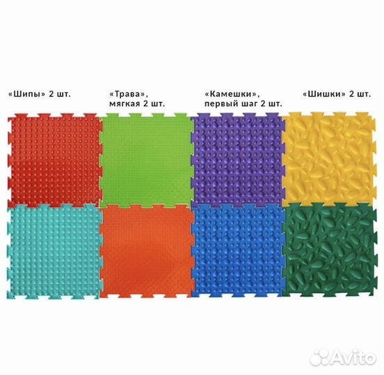 Массажный детский ортопедический коврик пазл