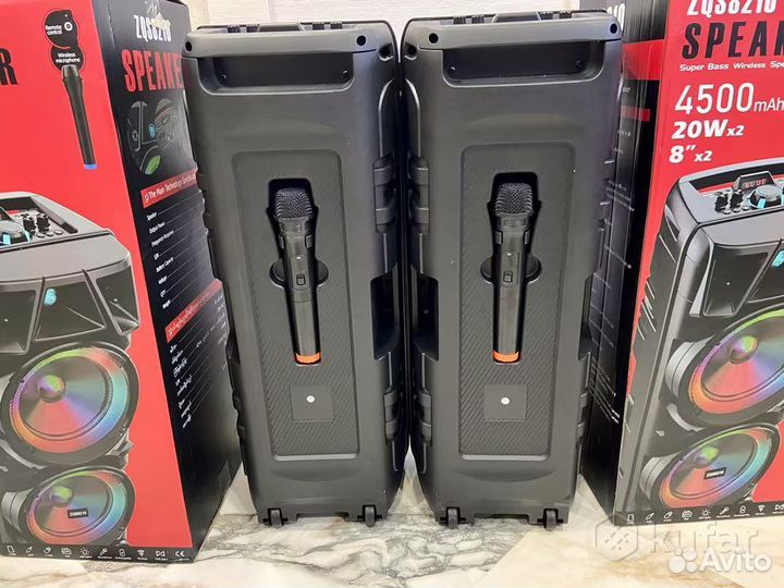 Блютуз колонка большая с беспроводным микрофоном