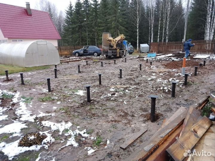 Винтовые сваи с монтажом