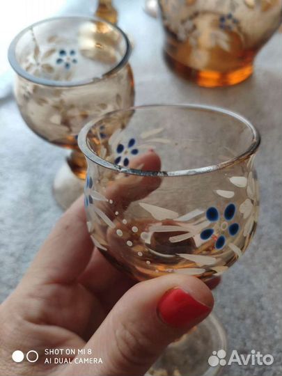 Ликерный набор, карамельное стекло