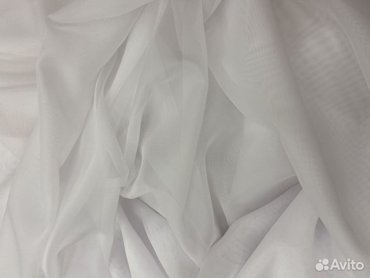 Штора из белой вуали 700х260