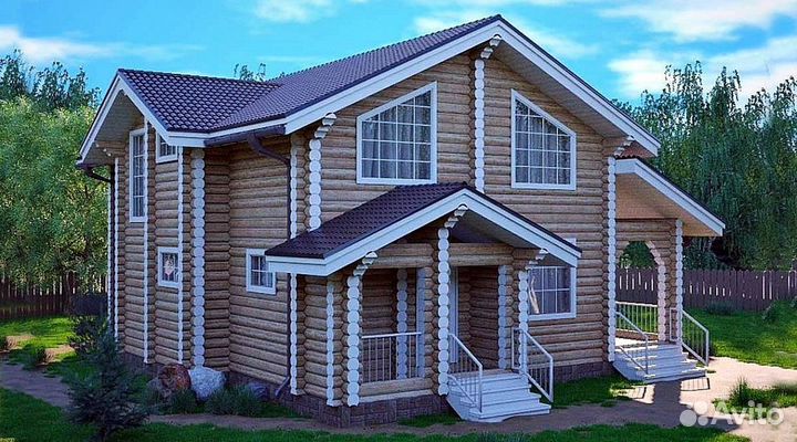 Строительство дома из оцилиндрованного бревна