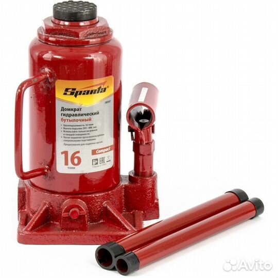 Домкрат Sparta бутылочный 16 т, 205-400 мм
