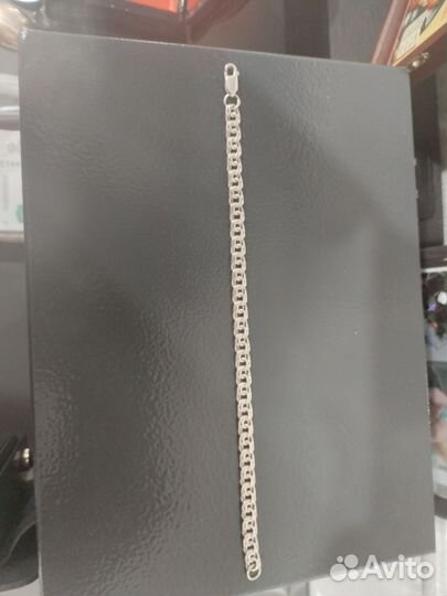 Мужская серебряная цепь бисмарк