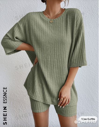 Костюм с велосипедками мягкая ткань