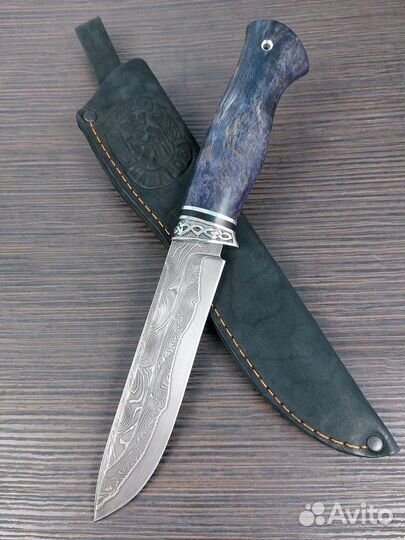 Нож Варан ламинированный дамаск карельская береза