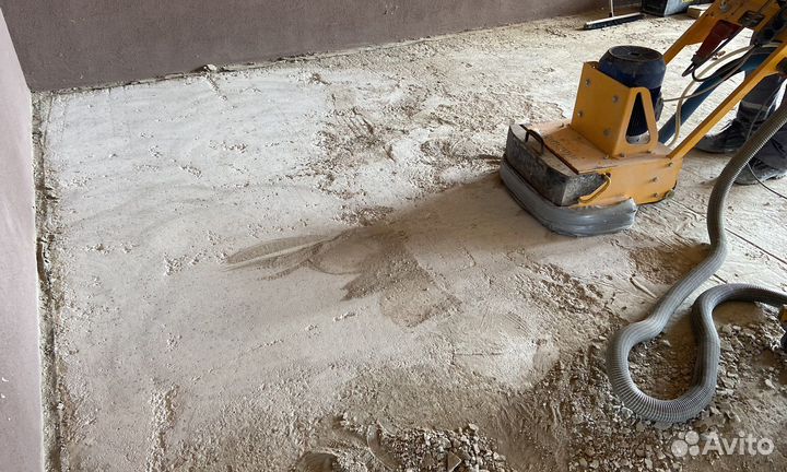 Шлифовка бетона, стяжек, ровнителей (без пыли)