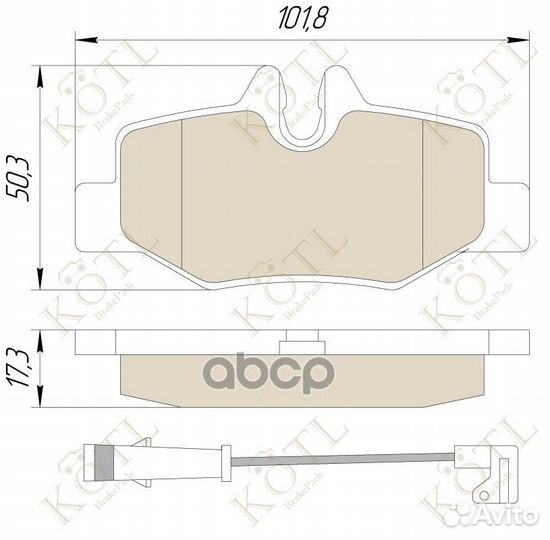 Колодки тормозные дисковые задние к-т с датчико