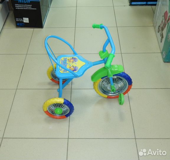 Детский трехколесный велосипед, Голубой