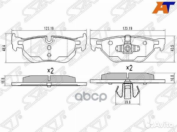 Колодки тормозные зад BMW 3 E90 st34216774692 Sat