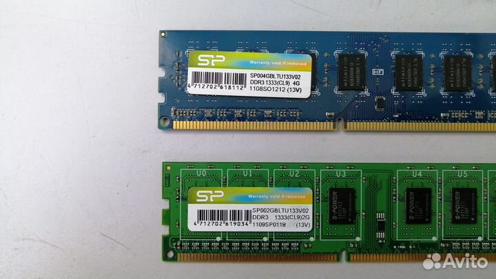 Оперативная память DDR3 SP 6Gb (4gb и 2gb)