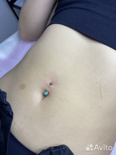 Прокол ушей, хрящей, пупка, носа, пирсинг