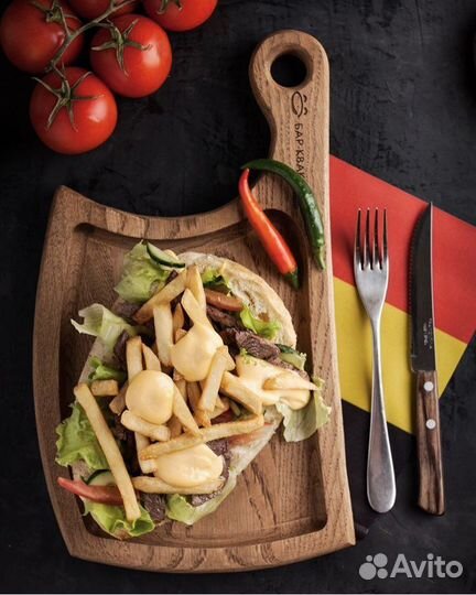 Доска из дуба для подачи стейков