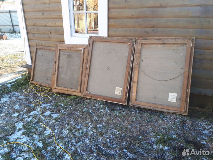 Портрет Ленина,Брежнева,х/м